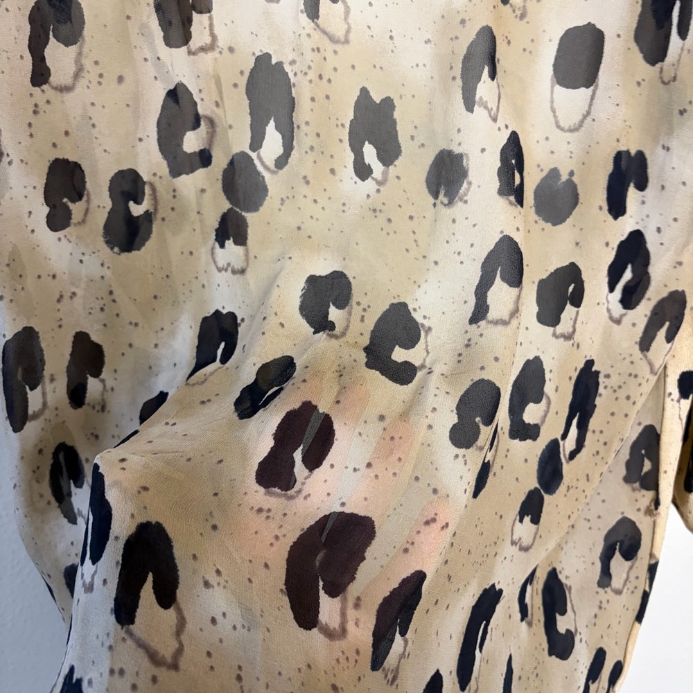 Lafayette 148 New York Animal Print Cardigan silk back knit mixed fabric 1X - Picture 5 of 7